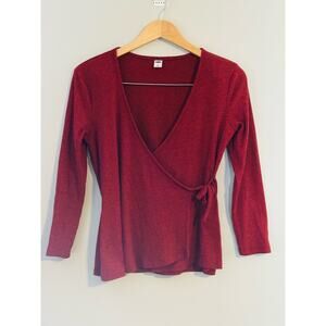 Old Navy Women's Small Brick Red Faux Wrap Sweater